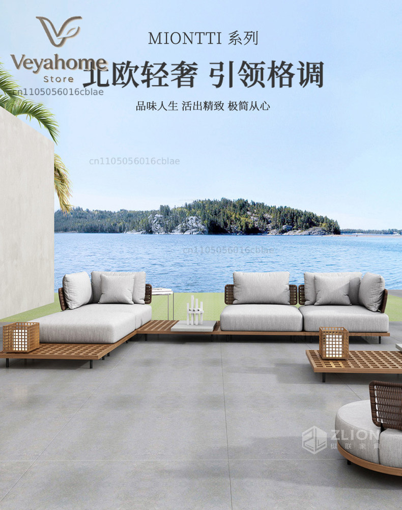 Outdoor Furniture Teak - Canapé de jardin en teck, combinaison