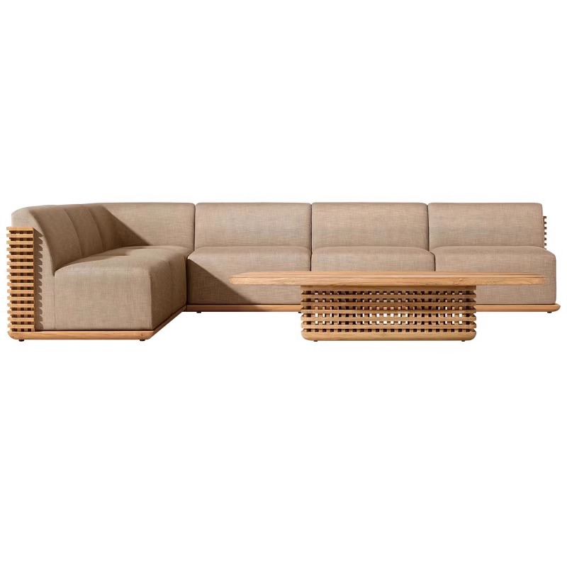 Outdoor Furniture Teak - Canapé d'extérieur en teck, imperméable et