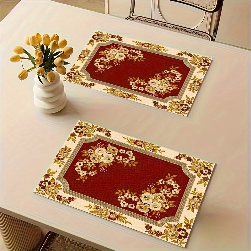 Outdoor Furniture Dining - Set de table imprimé floral rouge