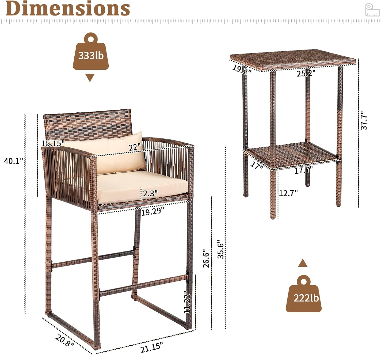 Ensemble de table de bar en ro - Outdoor Furniture Plus avis et prix